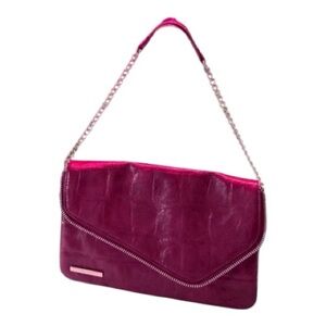Nine West Pink Structured Shoulder Bag with Chain Strap